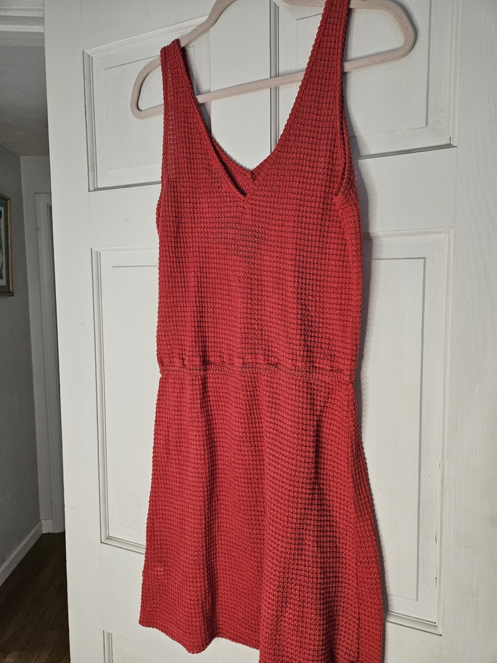 Cupshe Red Textured V-Neck Knit Sundress#265